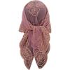 image:imageOYOANGLE Womens Floral Embroidered Hair Scarf Lace Square Hair Bandana Sheer Scarves HeadbandMauve Purple