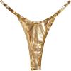 image:imageOYOANGLE Womens Metallic Thong Bikini Bottom Low Rise Cheeky Swim Bottoms BeachwearGold
