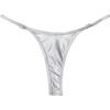 image:imageOYOANGLE Womens Metallic Thong Bikini Bottom Low Rise Cheeky Swim Bottoms BeachwearSilver