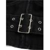 image:imageOYOANGLE Womens Plus Size Corset Denim Tank Top Y2K V Neck Zip Up Belted Jean Crop Tops StreetwearBlack