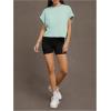 image:imageOYOANGLE Womens Plus Size Dolman Sleeve Cut Out Back T Shirt Top Stitching Crewneck Tee TopsMint Green