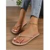 image:imageOYOANGLE Womens Braided Strap Flip Flop Thong Sandals Open Toe Slider Sandal Beach Vacation ShoesKhaki