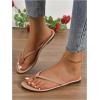 image:imageOYOANGLE Womens Braided Strap Flip Flop Thong Sandals Open Toe Slider Sandal Beach Vacation ShoesKhaki