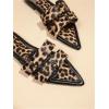 image:imageOYOANGLE Womens Leather Leopard Print Sandals Pointed Toe Slip On Flat Sandals Y2K Casual Trendy Slide ShoesMulticolor