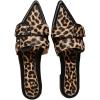 image:imageOYOANGLE Womens Leather Leopard Print Sandals Pointed Toe Slip On Flat Sandals Y2K Casual Trendy Slide ShoesMulticolor