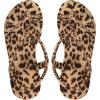 image:imageOYOANGLE Womens Leopard Print Flat Sandals Braided Criss Cross Strappy Open Toe Vacation Casual SandalBrown and Black