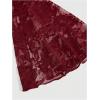 image:imageOYOANGLE Womens Floral Lace Mesh Bell Sleeve Shrug Bolero Open Front Stand Collar Goth Crop TopsBurgundy
