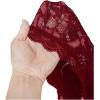 image:imageOYOANGLE Womens Floral Lace Mesh Bell Sleeve Shrug Bolero Open Front Stand Collar Goth Crop TopsBurgundy