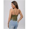 image:imageOYOANGLE Womens Y2K Fringe Sleeveless Spaghetti Strap Faux Suede Vintage Hippie Crop Top BlouseArmy Green