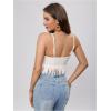 image:imageOYOANGLE Womens Y2K Fringe Sleeveless Spaghetti Strap Faux Suede Vintage Hippie Crop Top BlouseWhite