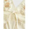 image:imageOYOANGLE Womens Y2k Halter Tank Tops Floral Embroidery Bow Lace Trim Ruched Fitted Sleeveless Going Out TopApricot