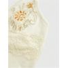 image:imageOYOANGLE Womens Y2k Halter Tank Tops Floral Embroidery Bow Lace Trim Ruched Fitted Sleeveless Going Out TopApricot