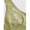 image:imageOYOANGLE Womens Y2k Halter Tank Tops Floral Embroidery Bow Lace Trim Ruched Fitted Sleeveless Going Out TopGreen