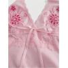 image:imageOYOANGLE Womens Y2k Halter Tank Tops Floral Embroidery Bow Lace Trim Ruched Fitted Sleeveless Going Out TopPink