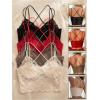 image:imageOYOANGLE Womens 4 Pack Lace Bralettes Criss Cross Cami Bras Unlined Wireless Comfortable Everyday Bra Cute Lace BrasMulticolor