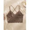 image:imageOYOANGLE Womens 4 Pack Lace Bralettes Criss Cross Cami Bras Unlined Wireless Comfortable Everyday Bra Cute Lace BrasMulticolor