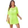 image:imageOYOANGLE Womens Plus Size Bathing Suit Cover Up Mesh Sheer Split Swimsuit Coverup Dress Beach VacationMint Green