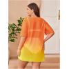 image:imageOYOANGLE Womens Plus Size Bathing Suit Cover Up Mesh Sheer Split Swimsuit Coverup Dress Beach VacationOrange and Yellow