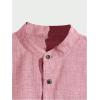 image:imageOYOANGLE Linen Short Sleeve Button Down Shirts Casual Beach Summer ShirtPink