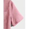 image:imageOYOANGLE Linen Short Sleeve Button Down Shirts Casual Beach Summer ShirtPink