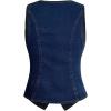 image:imageOYOANGLE Womens Button Down Denim Vest Top V Neck Fitted Jean Tank Tops Trendy WaistcoatBlue