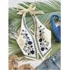 image:imageOYOANGLE Womens Floral Boho Summer Halter Crop Tops Embroidery Vacation Tank Top Tie Backless Vintage Going Out TopsApricot
