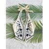 image:imageOYOANGLE Womens Floral Boho Summer Halter Crop Tops Embroidery Vacation Tank Top Tie Backless Vintage Going Out TopsApricot