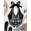 image:imageOYOANGLE Womens Floral Boho Summer Halter Crop Tops Embroidery Vacation Tank Top Tie Backless Vintage Going Out TopsBlack