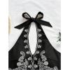 image:imageOYOANGLE Womens Floral Boho Summer Halter Crop Tops Embroidery Vacation Tank Top Tie Backless Vintage Going Out TopsBlack