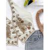 image:imageOYOANGLE Womens Floral Boho Summer Halter Crop Tops Embroidery Vacation Tank Top Tie Backless Vintage Going Out TopsDark Khaki