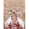 image:imageOYOANGLE Womens Floral Boho Summer Halter Crop Tops Embroidery Vacation Tank Top Tie Backless Vintage Going Out TopsRed