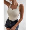 image:imageOYOANGLE Womens Notched Neck Ribbed Knit Tank Top Sleeveless Slim Fit Knitted Tops Summer Casual KnitwearApricot