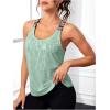 image:imageOYOANGLE Womens Camo Print Workout Tank Tops Sleeveless Running Tops Crisscross Back Yoga Gym Loose Athletic ShirtsGreen