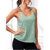 image:imageOYOANGLE Womens Camo Print Workout Tank Tops Sleeveless Running Tops Crisscross Back Yoga Gym Loose Athletic ShirtsGreen