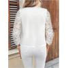 image:imageOYOANGLE Womens Casual Lightweight Jackets 34 Sleeve Open Front Work Office Blazer Suit JacketWhite