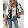 image:imageOYOANGLE Womens Floral Print 34 Sleeve Open Front Cardigan Lightweight Kimono Outerwear Cover UpsMulticolor