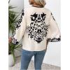 image:imageOYOANGLE Womens Floral Print 34 Sleeve Open Front Cardigan Lightweight Kimono Outerwear Cover UpsMulticolor
