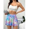 image:imageOYOANGLE Womens Graphic Print Athletic Tennis Skorts Cheetah Ruffle A Line Skirt with Built in Shorts ActivewearBlue Purple