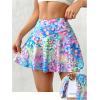 image:imageOYOANGLE Womens Graphic Print Athletic Tennis Skorts Cheetah Ruffle A Line Skirt with Built in Shorts ActivewearBlue Purple