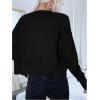 image:imageOYOANGLE Womens Knit Open Front Long Sleeve Cropped Cardigan Sweater Soft Knit Spring Fall OuterwearBlack