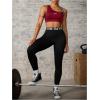 image:imageOYOANGLE Womens Letter Print Sports Bra Asymmetrical Neck Cut Out Medium Support Workout Yoga BrasRed