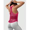 image:imageOYOANGLE Womens Mesh Racerback Workout Tank Top Hollow Out Scoop Neck Sleeveless Sports ShirtsHot Pink