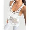image:imageOYOANGLE Womens Mesh Racerback Workout Tank Top Hollow Out Scoop Neck Sleeveless Sports ShirtsWhite