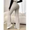 image:imageOYOANGLE Womens Mini Flare Bootcut Leggings High Waist Tummy Control Butt Lifting Casual Yoga Flare PantsApricot