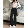 image:imageOYOANGLE Womens Mini Flare Bootcut Leggings High Waist Tummy Control Butt Lifting Casual Yoga Flare PantsBlack