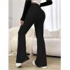 image:imageOYOANGLE Womens Mini Flare Bootcut Leggings High Waist Tummy Control Butt Lifting Casual Yoga Flare PantsBlack