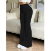 image:imageOYOANGLE Womens Mini Flare Bootcut Leggings High Waist Tummy Control Butt Lifting Casual Yoga Flare PantsBlack