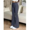 image:imageOYOANGLE Womens Mini Flare Bootcut Leggings High Waist Tummy Control Butt Lifting Casual Yoga Flare PantsDark Grey