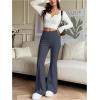 image:imageOYOANGLE Womens Mini Flare Bootcut Leggings High Waist Tummy Control Butt Lifting Casual Yoga Flare PantsDark Grey