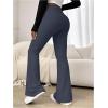 image:imageOYOANGLE Womens Mini Flare Bootcut Leggings High Waist Tummy Control Butt Lifting Casual Yoga Flare PantsDark Grey